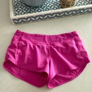 Bright Pink Speed Up MidRise Lined Short 2.5". Gentle worn in a non-smoking home